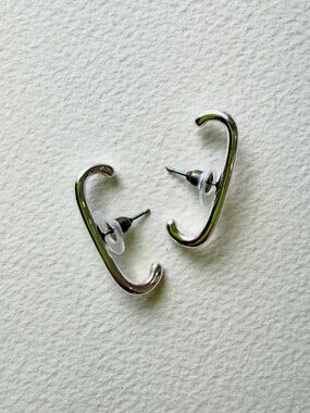 Silver Curved Post Earrings - Modern and Unique!
